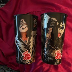 Vintage KISS 7-11 Dr, Pepper Big Gulp Cups - Gene Simmons and Tommy Thayer